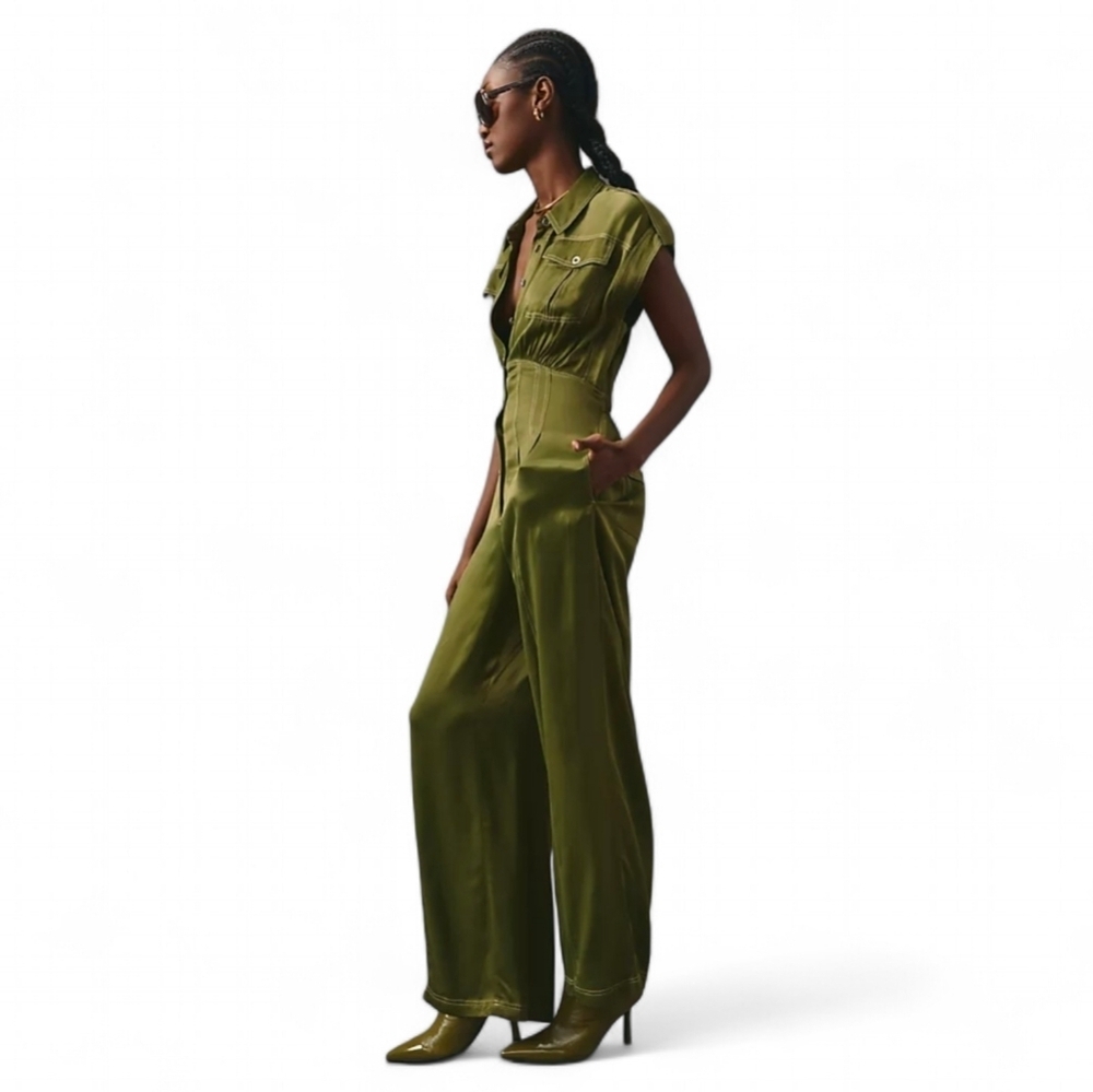 Anthropologie Olive Green Jumpsuit - Picture 3 of 14